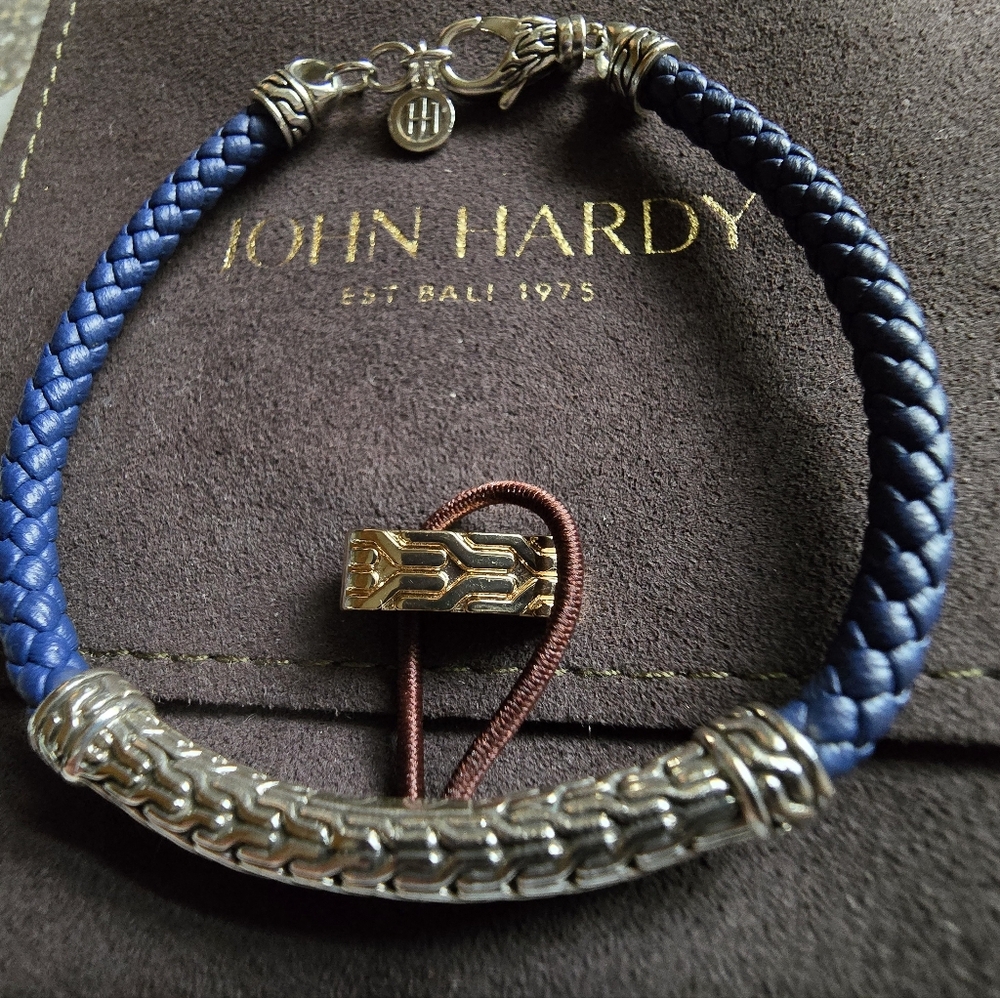 John Hardy Classic Blue Leather Bracelet